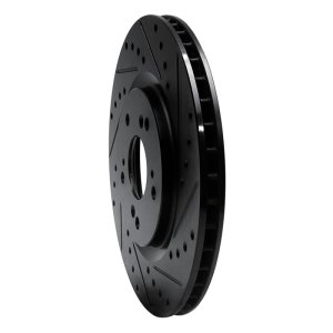 Acura NSX Brake Rotor (1) - Rear Right - R1 Concepts - Drilled & Slotted - Black - `97-`05